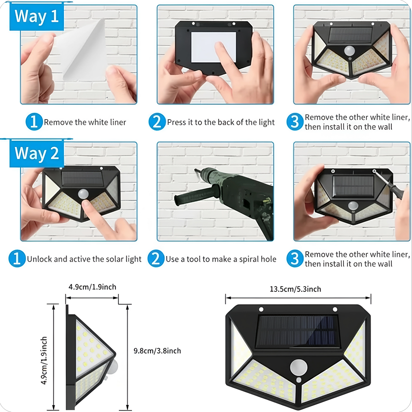 Solar Outdoor LED Lights with Motion Sensor (4-pack)