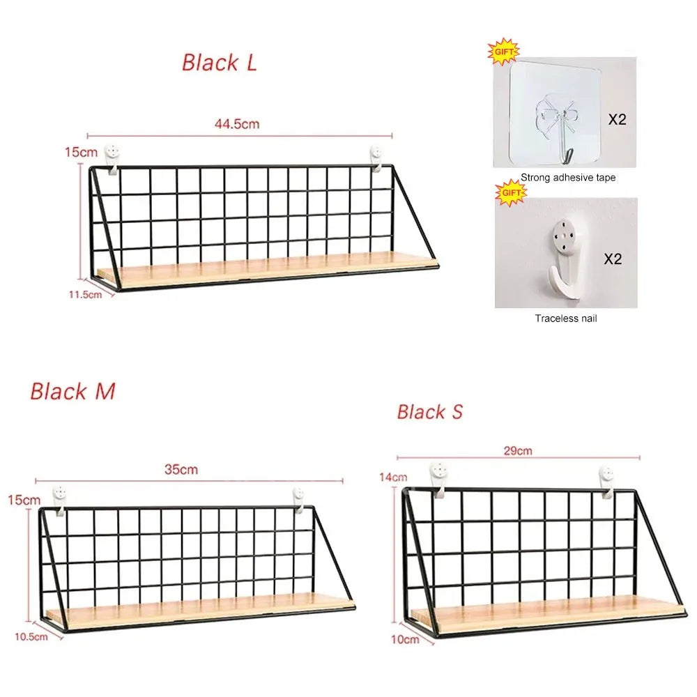 Top Shelves Bundle (3-Pack) – Metal & Wood Wall Shelves for Kitchen, Bathroom & Home Storage