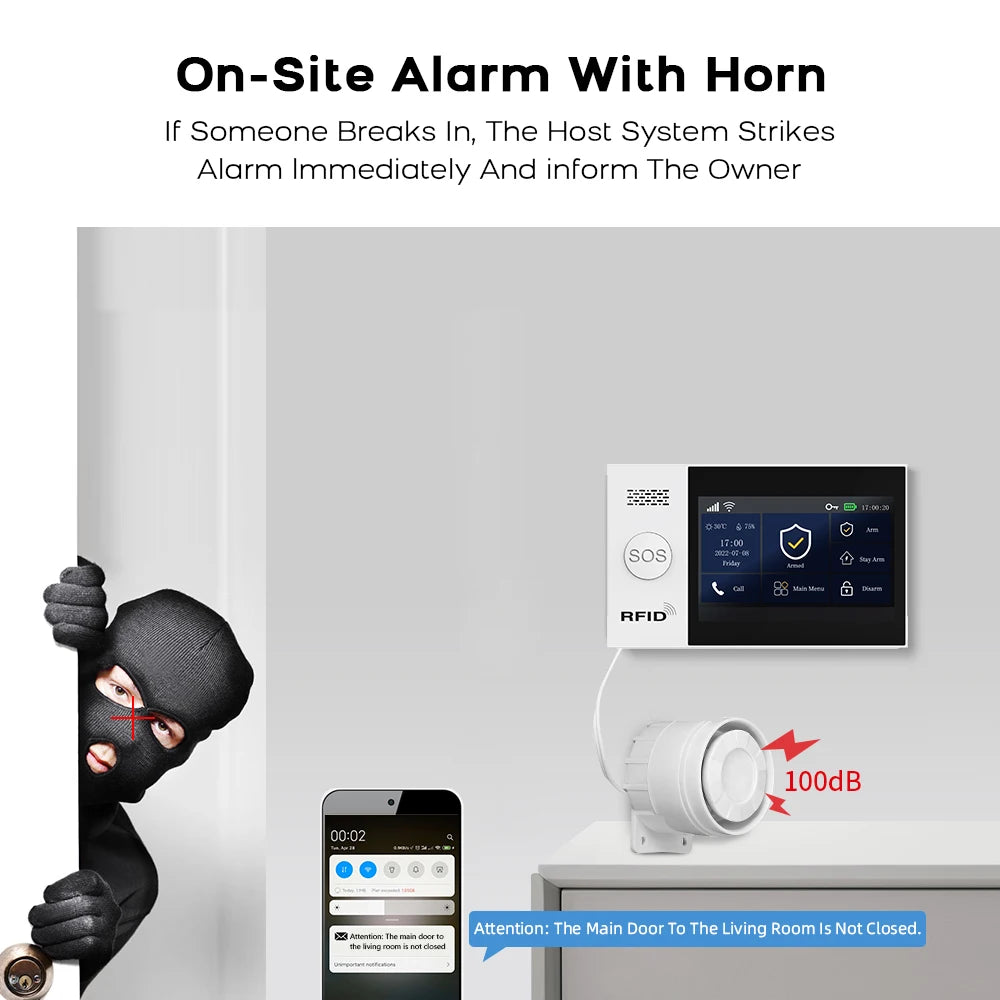 PGST All in One Smart Home WiFi & 4G Security Alarm System