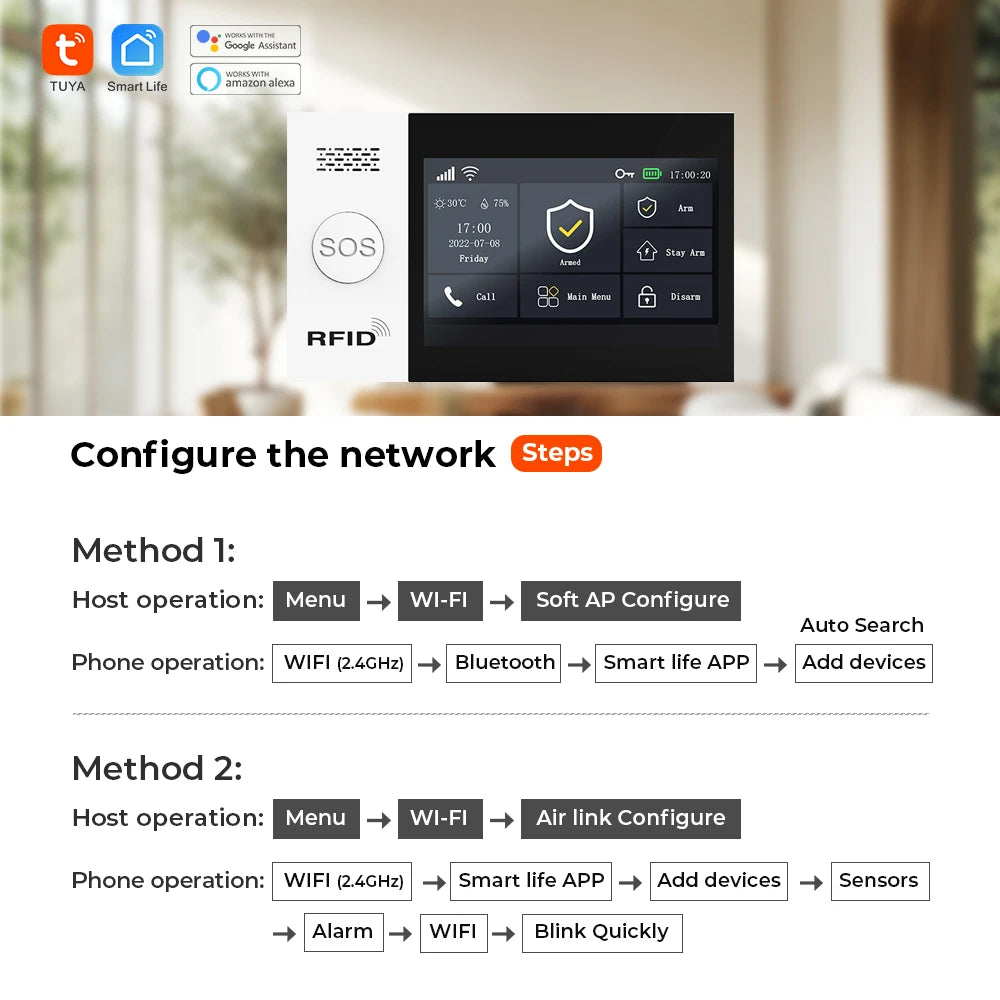 PGST All in One Smart Home WiFi & 4G Security Alarm System