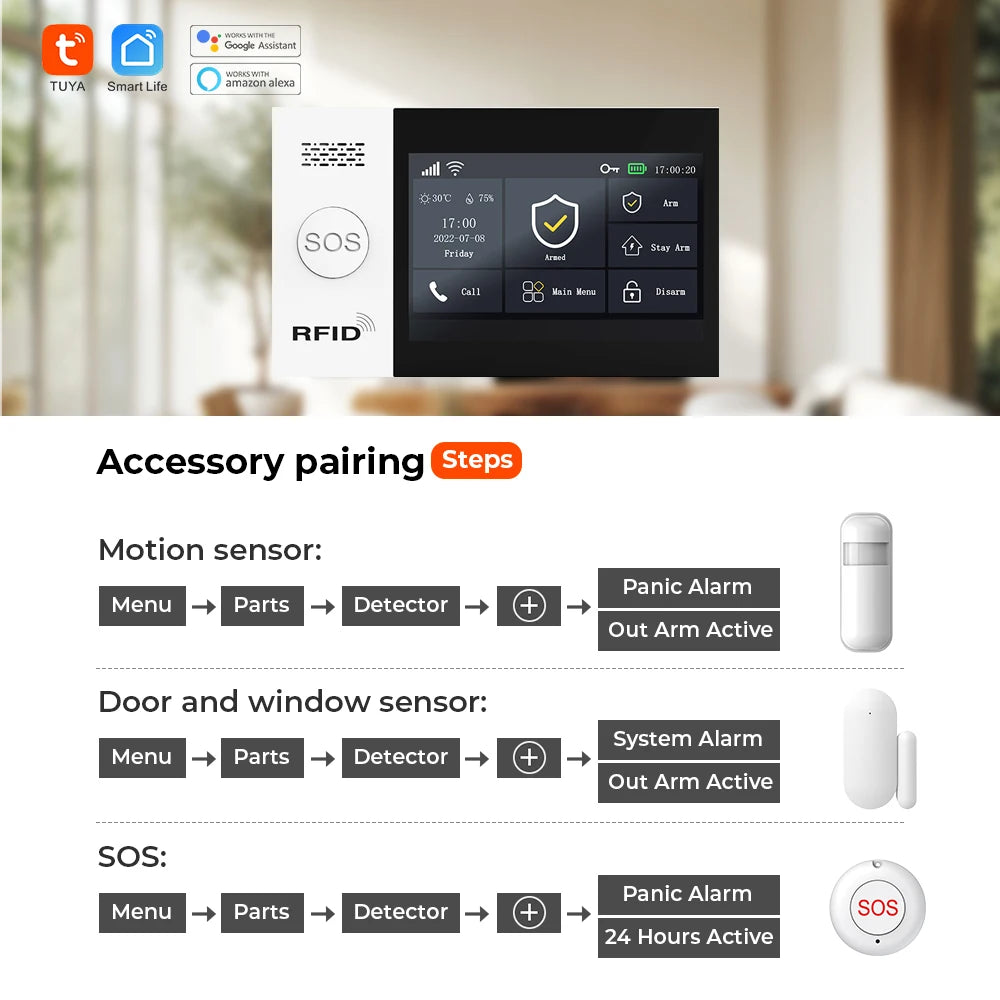PGST All in One Smart Home WiFi & 4G Security Alarm System