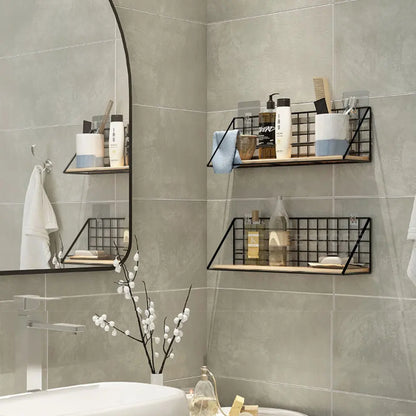 Top Shelves Bundle (3-Pack) – Metal & Wood Wall Shelves for Kitchen, Bathroom & Home Storage