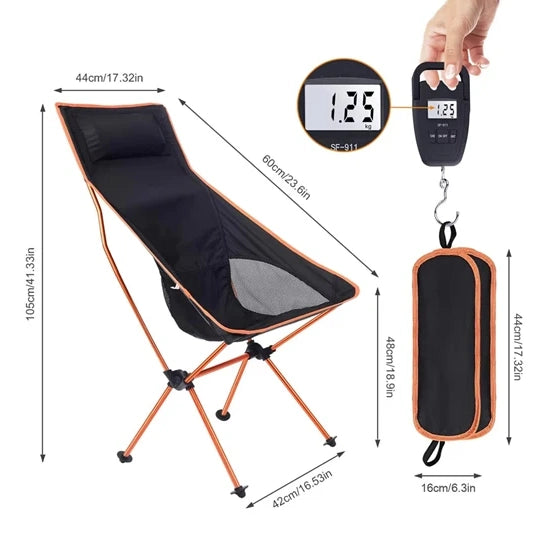 Portable Aluminum Folding Lawn Chair – Lightweight Compact Outdoor Camping Seat