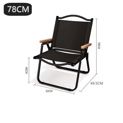 Foldable Lawn Chairs Set with Beech Wood Armrests – Heavy-Duty Steel Frame & Oxford Fabric