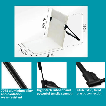 Ultra-Light Folding Lawn Chair Cushion with Back Support (500g) – Portable & Waterproof